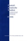 Buchcover Zentralasiatische Studien des Seminars für Sprach- und Kulturwissenschaft Zentralasiens der Universität Bonn 35 (2006)