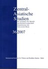 Buchcover Zentralasiatische Studien des Seminars für Sprach- und Kulturwissenschaft Zentralasiens der Universität Bonn 36 (2007)
