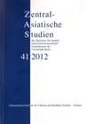 Buchcover Zentralasiatische Studien - ZAS - des Seminars für Sprach- und Kulturwissenschaft Zentralasiens der Universität Bonn, Ba