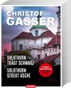 Buchcover Doppelband Solothurn trägt schwarz/Solothurn streut Asche. Christof Gasser