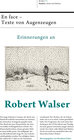 Buchcover Erinnerungen an Robert Walser