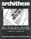 Buchcover Architekturkritik