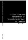 Buchcover Production and Perception of Thematic Contrast in German