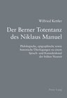 Buchcover Der Berner Totentanz des Niklaus Manuel