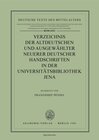 Buchcover Verzeichnis altdeutscher Handschriften / Universitätsbibliothek Jena