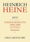 Buchcover Heinrich Heine Säkularausgabe / Pariser Berichte 1840-1848 und Lutezia. Berichte über Politik, Kunst und Volksleben. Kom