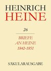 Buchcover Heinrich Heine Säkularausgabe / Briefe an Heine 1842-1851