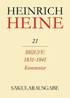 Buchcover Heinrich Heine Säkularausgabe / Briefe 1831-1841. Kommentar