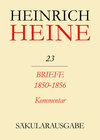 Buchcover Heinrich Heine Säkularausgabe / Briefe 1850-1856. Kommentar