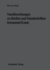 Buchcover Nachforschungen zu Briefen und Handschriften Immanuel Kants