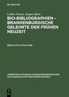 Buchcover Lothar Noack; Jürgen Splett: Bio-Bibliographien – Brandenburgische... / Berlin-Cölln 1640–1688