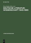 Buchcover Deutsche Literaturwissenschaft 1945–1965