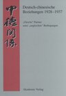 Buchcover Deutsch-chinesische Beziehungen 1928-1937