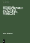 Buchcover Sprachspezifische Aspekte der Informationsverteilung