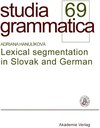 Buchcover Lexical segmentation in Slovak and German