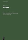 Buchcover Aristoteles: Aristoteles Werke / Analytica posteriora
