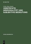 Buchcover Versteckte Indexikalität und subjektive Bedeutung