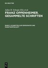 Buchcover Franz Oppenheimer. Gesammelte Schriften / Schriften zur Demokratie und Marktwirtschaft