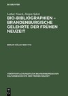 Buchcover Lothar Noack; Jürgen Splett: Bio-Bibliographien – Brandenburgische... / Berlin-Cölln 1688–1713
