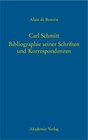 Buchcover Carl Schmitt – Bibliographie seiner Schriften und Korrespondenzen