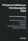 Buchcover Körperschaftsteuer-Handausgabe 2003
