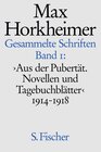 Buchcover Max Horkheimer. Gesammelte Schriften - Gebundene Ausgaben / Aus der Pubertät