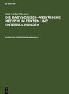 Buchcover Die babylonisch-assyrische Medizin in Texten und Untersuchungen / Keilschrifttexte aus Assur 3