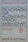 Buchcover Grundfragen der allgemeinen Sprachwissenschaft