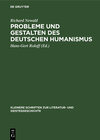Buchcover Probleme und Gestalten des deutschen Humanismus