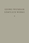 Buchcover Georg Wickram: Sämtliche Werke / Gabriotto und Reinhart