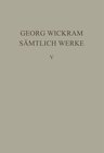 Buchcover Georg Wickram: Sämtliche Werke / Der Goldtfaden