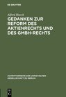 Buchcover Gedanken zur Reform des Aktienrechts und des GmbH-Rechts