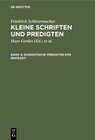 Buchcover Friedrich Schleiermacher: Kleine Schriften und Predigten / Dogmatische Predigten der Reifezeit
