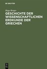 Buchcover Geschichte der wissenschaftlichen Erdkunde der Griechen