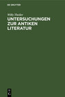 Buchcover Untersuchungen zur antiken Literatur