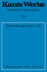 Buchcover Immanuel Kant: Werke / Abhandlungen nach 1781