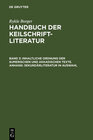 Buchcover Rykle Borger: Handbuch der Keilschriftliteratur / Inhaltliche Ordnung der sumerischen und akkadischen Texte. Anhang: Sek
