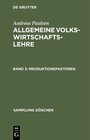 Buchcover Andreas Paulsen: Allgemeine Volkswirtschaftslehre / Produktionsfaktoren