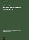 Buchcover Kants Metaphysik der Natur