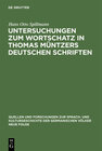 Buchcover Untersuchungen zum Wortschatz in Thomas Müntzers deutschen Schriften