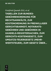 Buchcover Tabellen zur Bundesgebührenordnung für Rechtsanwälte, zur Kostenordnung in freiwilliger Gerichtsbarkeit, Notariatsgebühr