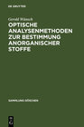 Buchcover Optische Analysenmethoden zur Bestimmung anorganischer Stoffe