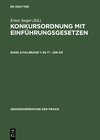 Buchcover Konkursordnung mit Einführungsgesetzen / §§ 71 - 206 KO