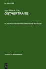 Buchcover Ostverträge / Deutsch-tschechoslowakische Verträge