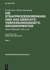 Buchcover Ewald Löwe; Werner Rosenberg: Die Strafprozeßordnung und das Gerichtsverfassungsgesetz.... / §§ 449 bis 474