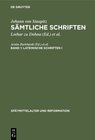 Buchcover Johann von Staupitz: Sämtliche Schriften / Lateinische Schriften I