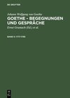Buchcover Johann Wolfgang von Goethe: Goethe - Begegnungen und Gespräche / 1777-1785