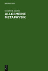 Buchcover Allgemeine Metaphysik
