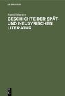 Buchcover Geschichte der spät- und neusyrischen Literatur
