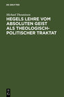 Buchcover Hegels Lehre vom absoluten Geist als theologisch-politischer Traktat